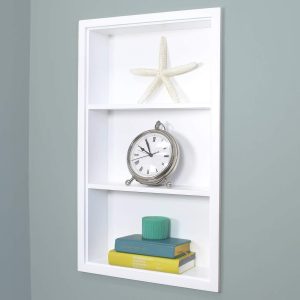 14x24 Inch White Recessed Wall Niche (w/plain back)